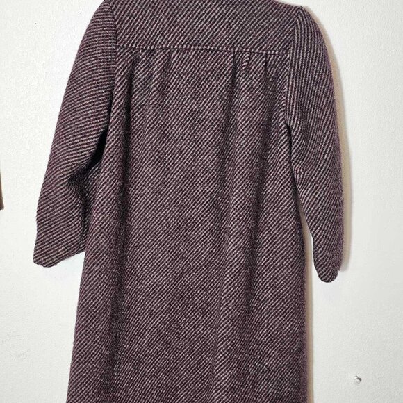 Bromleigh Purple or Burgundy Vintage Wool Tweed Coat Approximate Size Medium - Picture 4 of 10